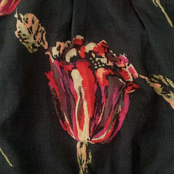 DRIES VAN NOTEN floral silk linen bubble miniskirt, black and pink, size 34 - Picture 4 of 14